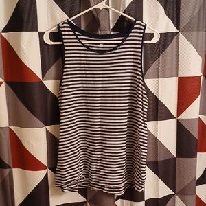 🧡Striped Sleeveless Top - Black and Very Light pink